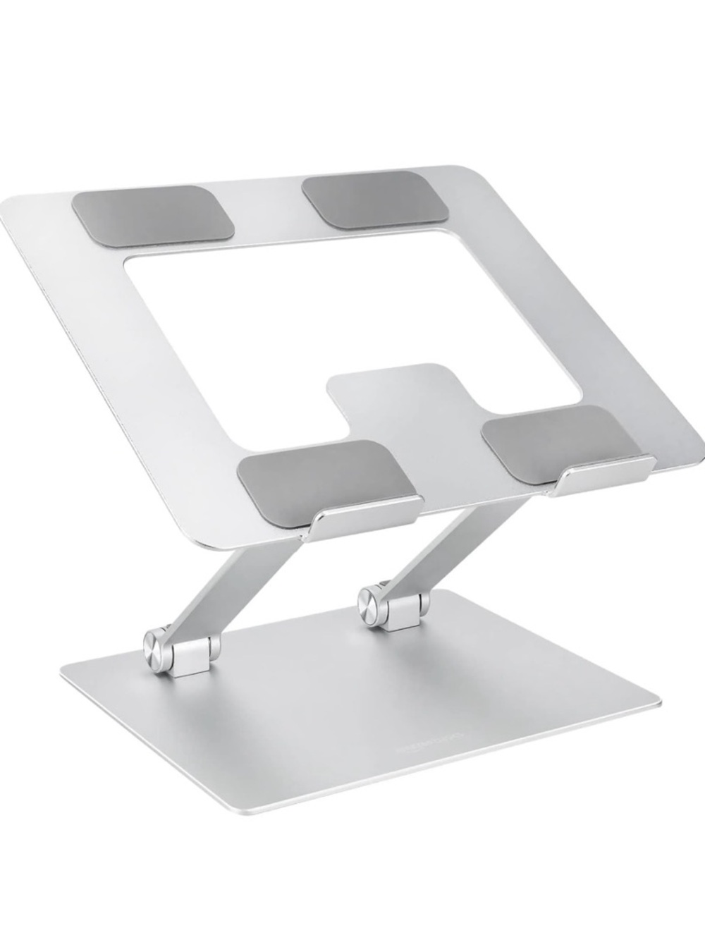 Adjustable Silver Tablet & Laptop Stand - Portable Desk Mount